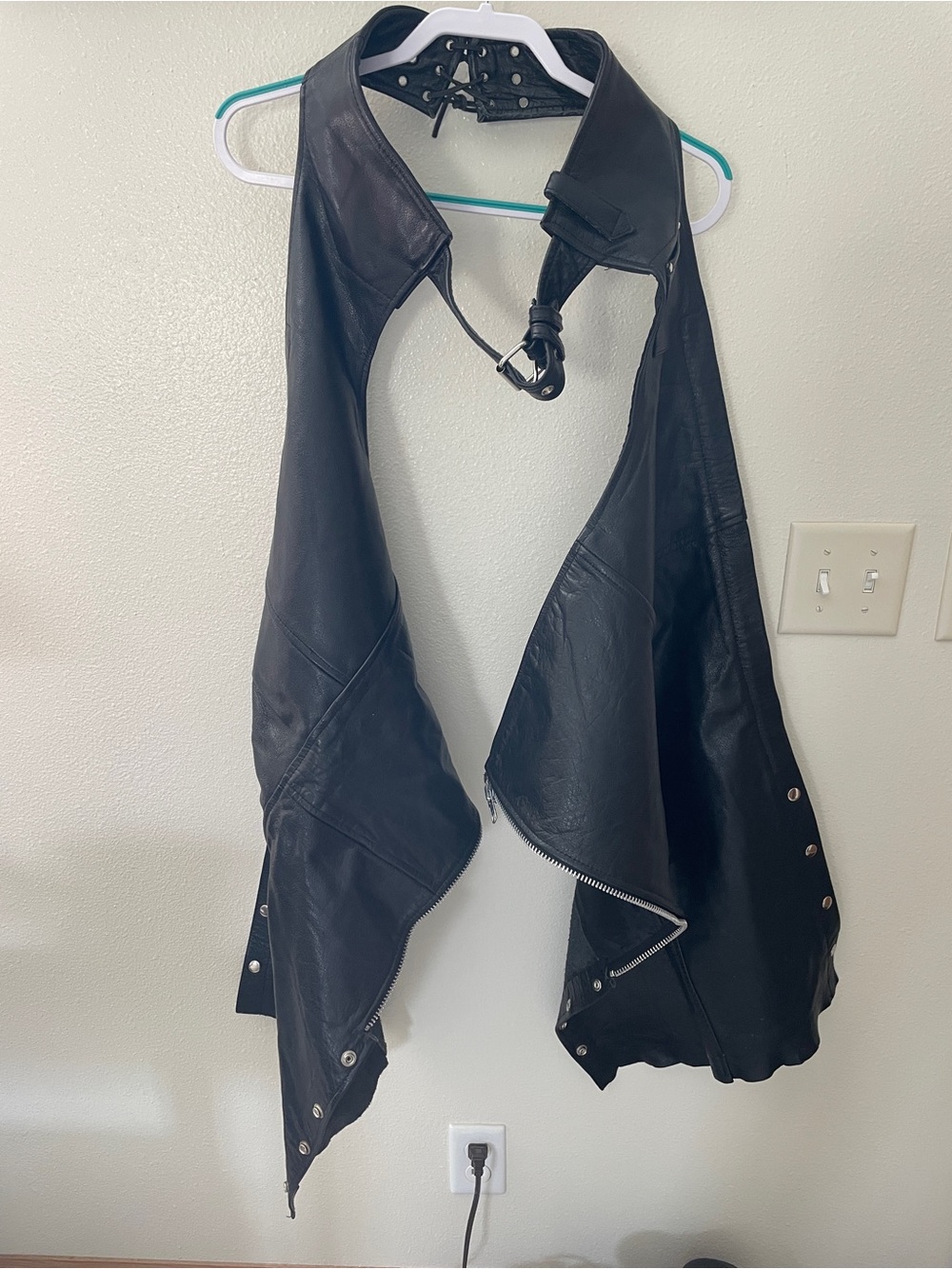 Element Black Leather Motorcycle Chaps